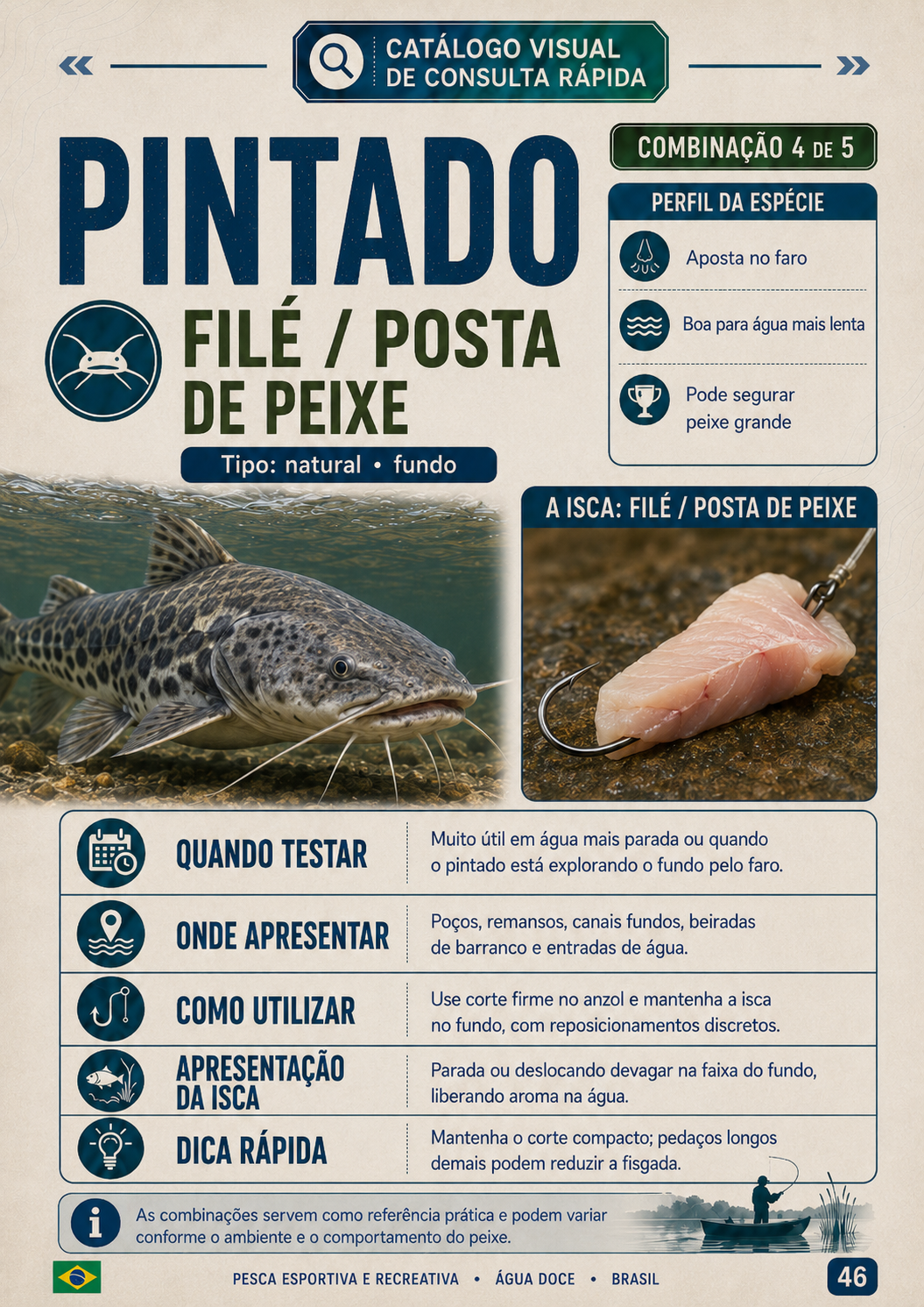 Pintado com filé ou posta de peixe