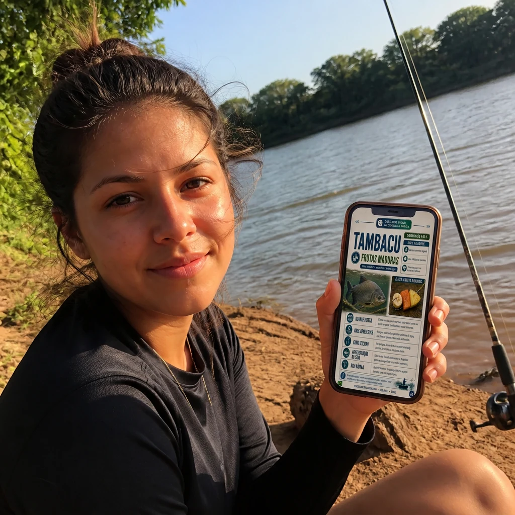 Pescador consultando o guia 100 Combinações de Iscas